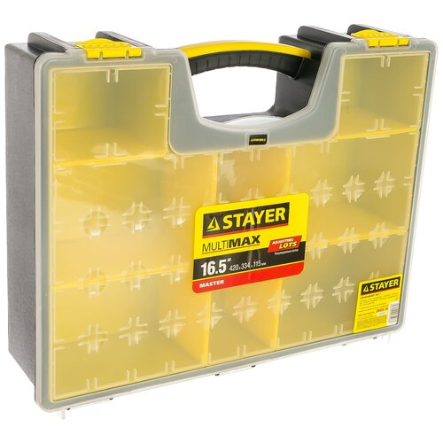 Пластиковый органайзер со съемными лотками STAYER ROCKET-8 420 х 334 х 115 мм (16,5