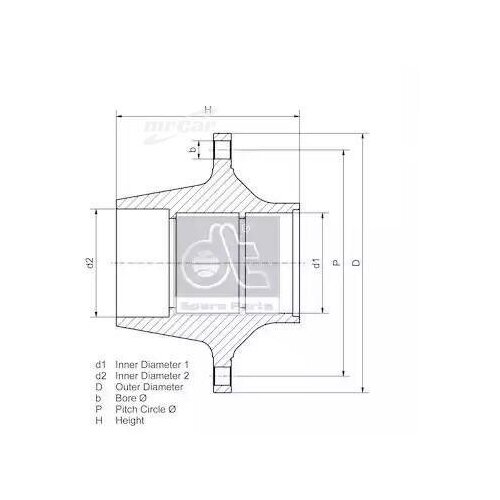 DT SPARE PARTS 654003 Ступица колеса