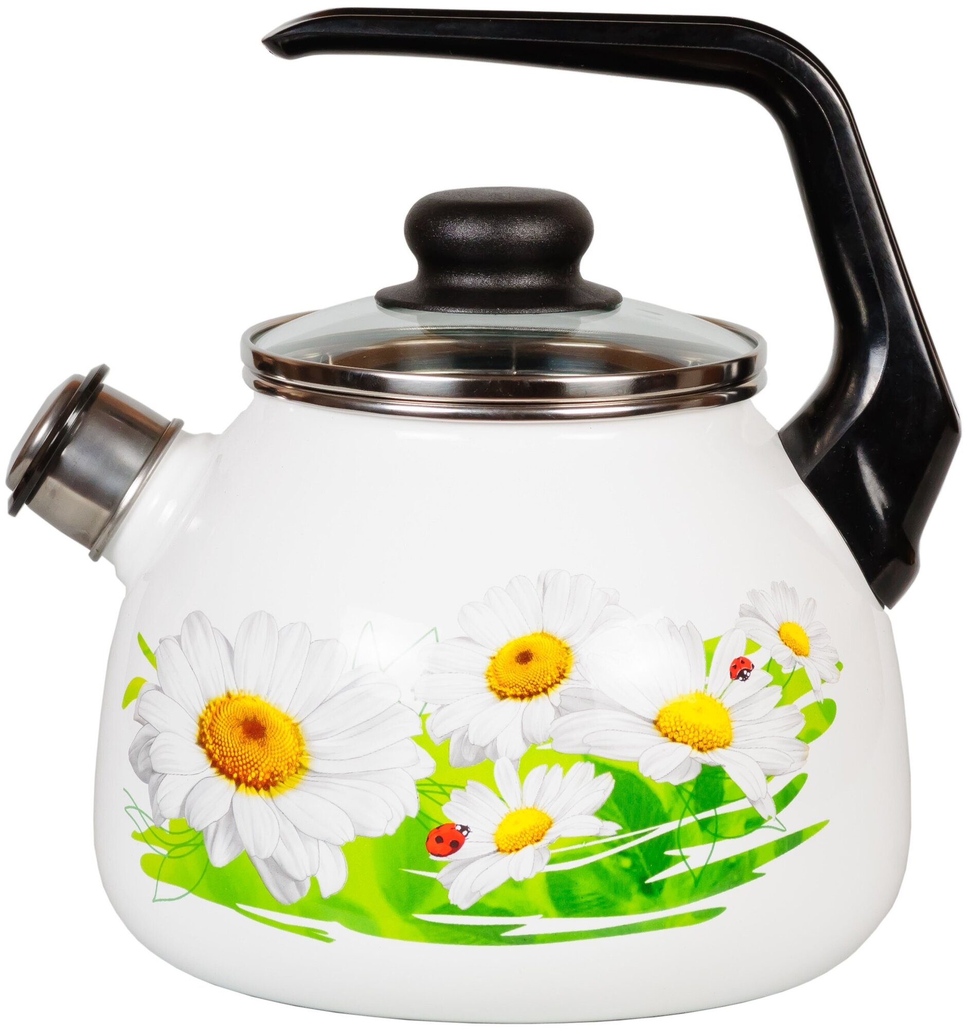 фото Чайник со свистком 2,0л "Ромашки"