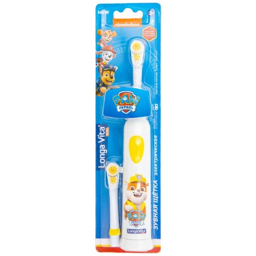 Детская электрическая зубная щетка LONGA VITA Paw Patrol желтый, 2 насадки