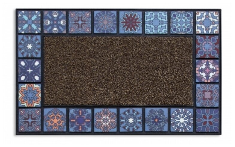 Коврик придверный MOSAIC QUADRO blue 76Х45 см, ATTRIBUTE MAT