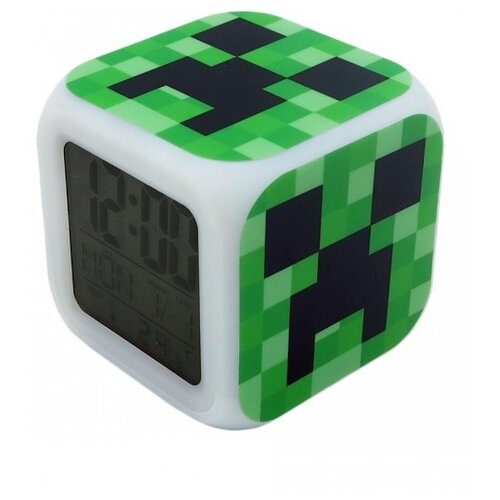 фото Часы с термометром pixel crew крипер, черный/зеленый