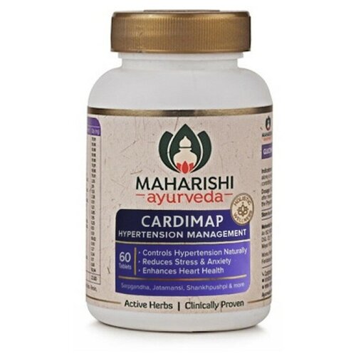 Кардимап Махариши (Cardimap Maharishi), при гипертонии, стенокардии и аритмии, 60 таб.