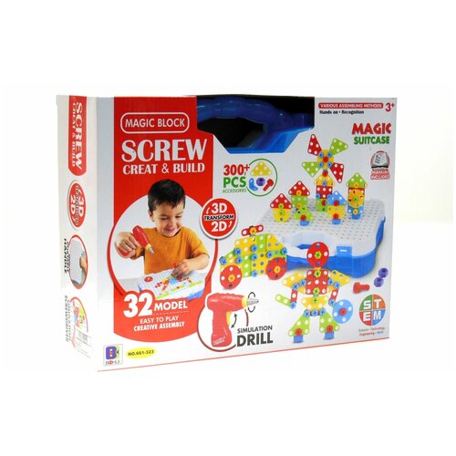 Детский Конструктор Bohui Magic Suitcase с шуруповертом (661-323)