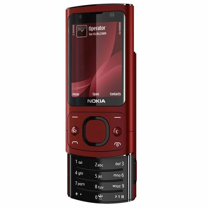 Смартфон Nokia 6700 Slide, 1 SIM, красный/черный