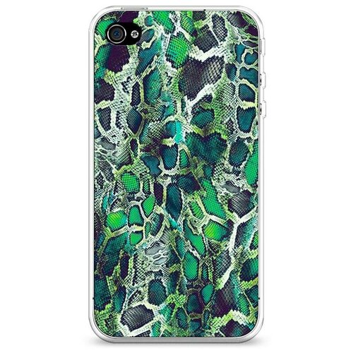 фото Силиконовый чехол "зеленая кожа змеи" на apple iphone 4/4s / айфон 4/4s case place