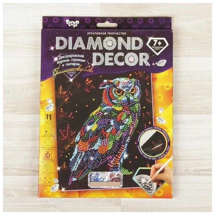 Danko Toys Набор алмазной вышивки Diamond Decor Сова (DD-01-09) - фотография № 4