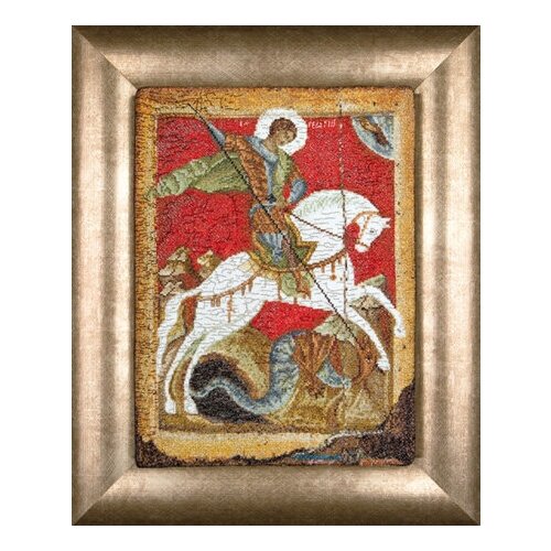 фото Набор для вышивания чудо георгия о змие, канва аида 18 ct 22 x 34 см thea gouverneur 498a