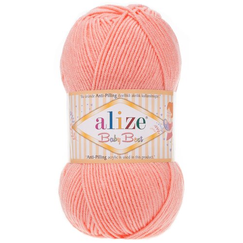 Пряжа Alize Baby best розовая карамель (157), 90%акрил/10%бамбук, 240м, 100г, 1шт
