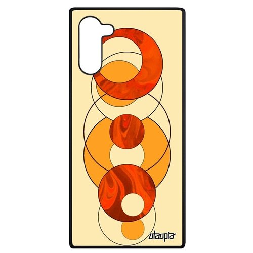 фото Красивый чехол для мобильного // galaxy note 10 // "круги" геометрия кольца, utaupia, оранжевый