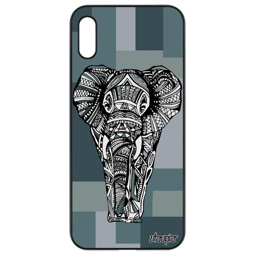 фото Противоударный чехол на смартфон // honor 8a // "слон" саванна африканский, utaupia, серый