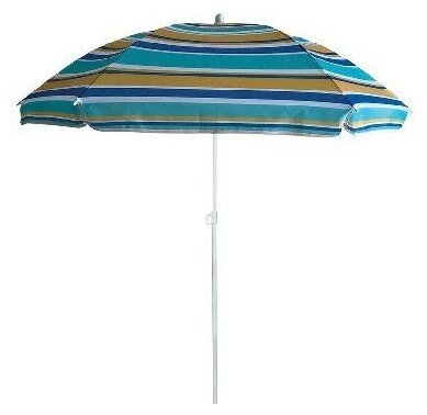 Зонт пляжный BU-61, диаметр 130см, складная штанга 170см, , цвет синий в полоску - фотография № 3