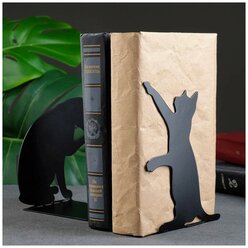 Держатель-подставка для книг "Кошки" набор 2шт, 15х10х10см, черный