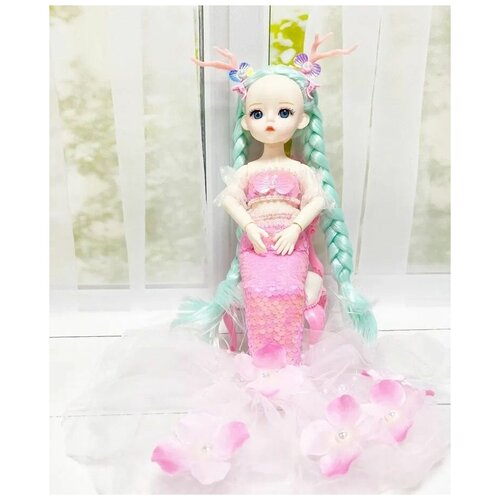 Коллекционная шарнирная кукла русалка 30 см