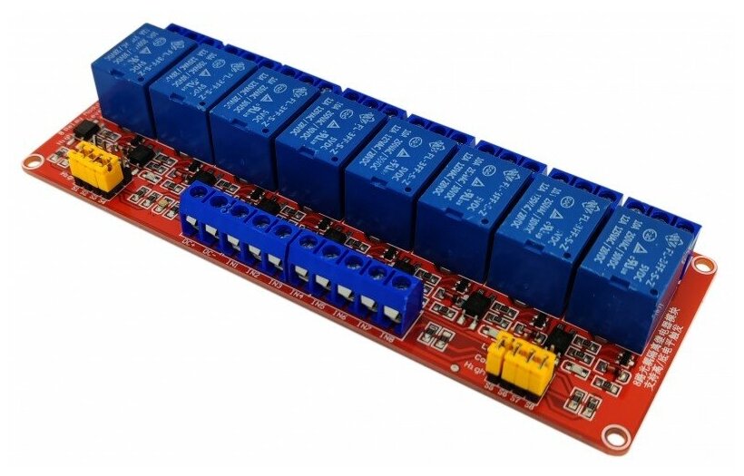 Модуль реле 5В 8-каналов электромеханическое с опторазвязкой