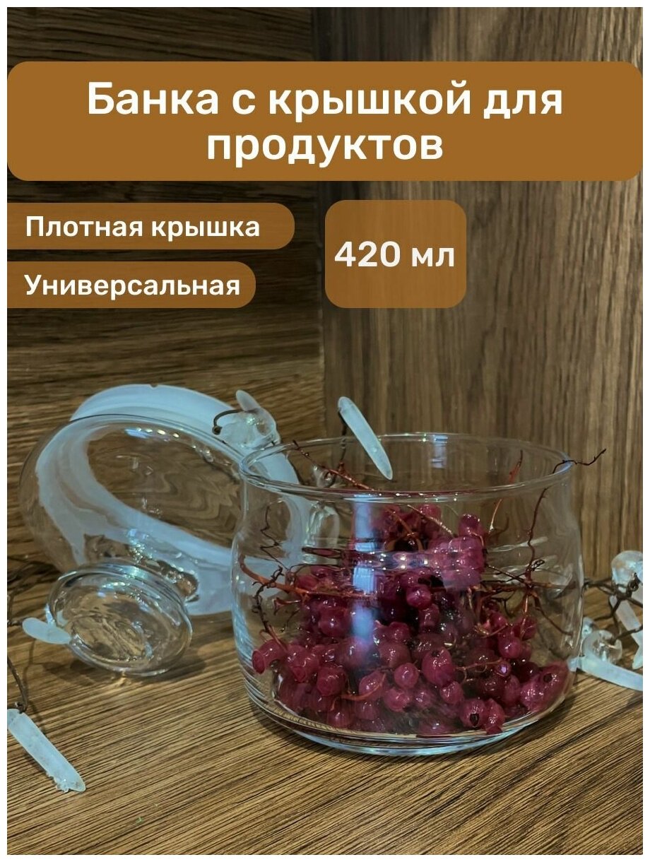 Банка для продуктов универсальная Pasabahce "Cesni" ( Чешни), 420 мл, 1 шт - фотография № 1