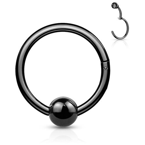 фото Сегментное кольцо кликер с несъемным шариком из стали rh91-1810-k spikes