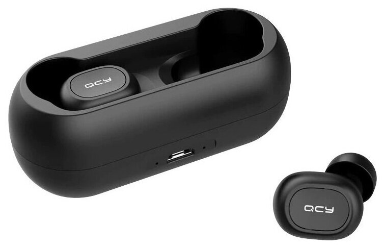 Наушники с микрофоном QCY T1, Bluetooth, вкладыши, черный Noname - фото №14