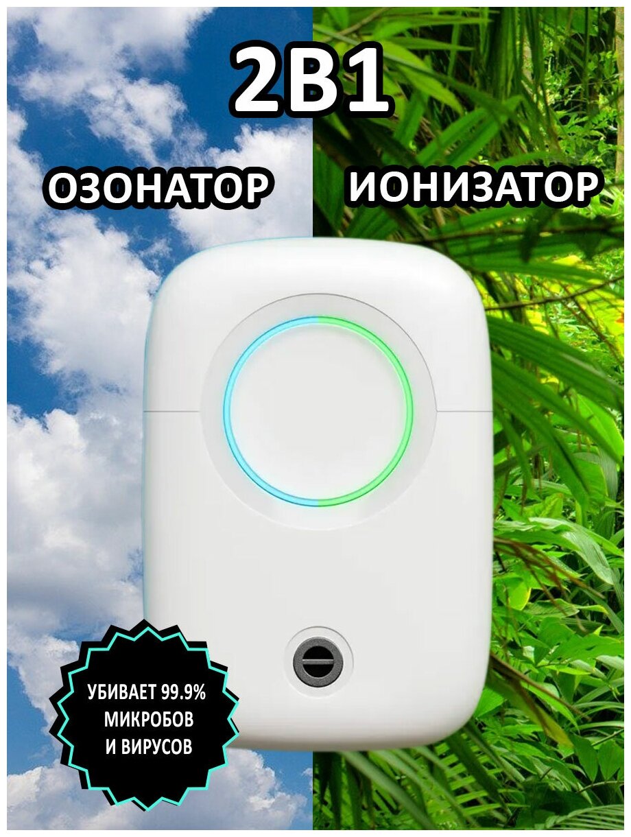 Озонатор/ Ионизатор бытовой, очиститель и увлажнитель воздуха для квартиры, обеззараживатель, ионизация для устранения неприятного запаха