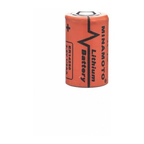 батарейка saft ls 14250 lithium 2pf 1 2aa 1200 мач Батарейка MINAMOTO ER 14250 Lithium, 3.6 В, 1/2 AA, 1200 мАч