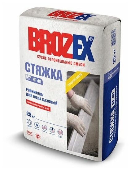 Ровнитель для пола Brozex "Стяжка М-200", 25 кг