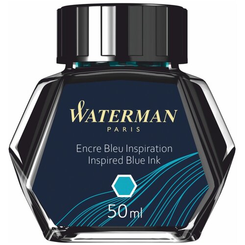 waterman s0110810 флакон с голубыми чернилами южное море south sea blue waterman Чернила Waterman Inspired Blue (S0110810) флакон 50 мл, голубые