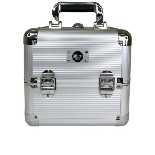 Бьюти кейс для косметики OKIRO CWB 054 серебряный /чемоданчик для косметики / органайзер для бижутерии/ бьюти бокс для мастера