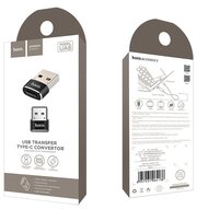 Переходник/адаптер Hoco UA6 USB Type-C - USB, 1 шт, чёрный