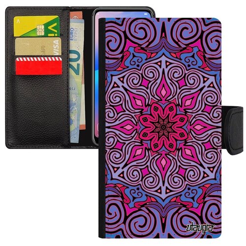 фото Красивый чехол книжка на мобильный // xiaomi redmi note 6 pro // "мандала" пентаграмма мегалит, utaupia, фуксия