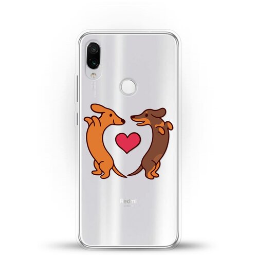 фото Силиконовый чехол love таксы на xiaomi redmi note 7 andy & paul