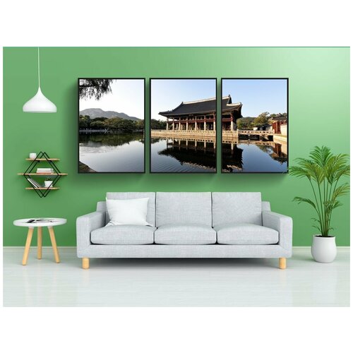 фото Набор модулных постеров для интерьера "gyeongbok дворец, gyeonghoeru, запретный город" 60x90 см. в тубусе, без рамки lotsprints