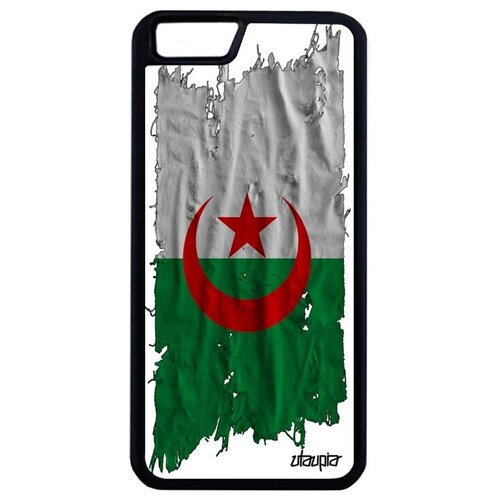 фото Ударопрочный чехол для // apple iphone 6 plus // "флаг алжира на ткани" страна дизайн, utaupia, белый