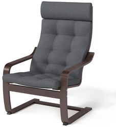 Кресло для отдыха Pragma Okhta (охта), обивка: текстиль, тёмно-коричневый/тёмно-серый