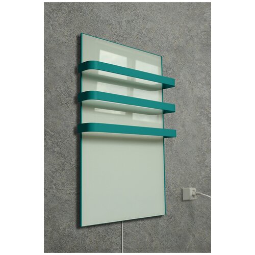 Стеклянный инфракрасный электрический полотенцесушитель Теплофон ЭРГН-0,15/220 (п), 150 Вт, бирюзовый