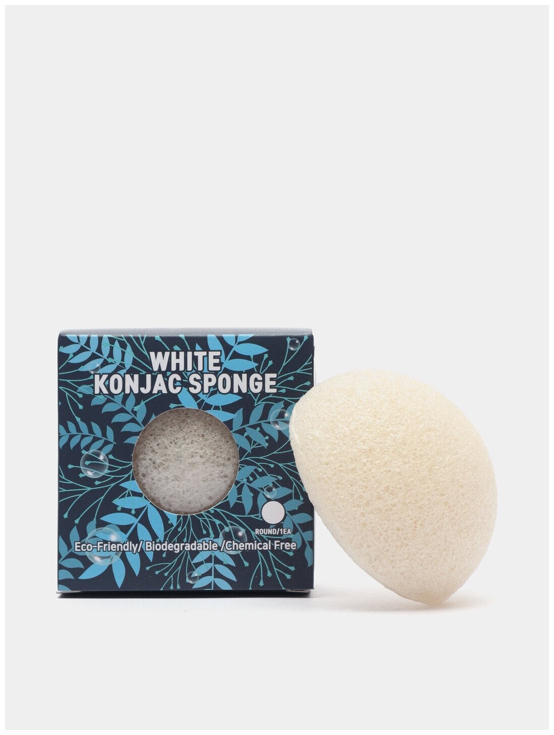 Очищающий спонж конняку White Konjac Sponge