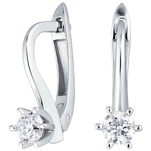 Серьги классические с бриллиантами из белого золота 585 пробы