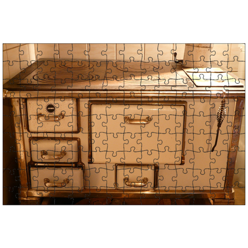 фото Магнитный пазл 27x18см."духовой шкаф, печь, кухонная плита" на холодильник lotsprints