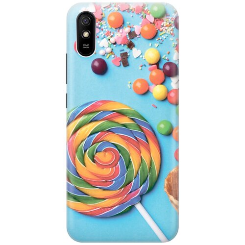 фото Силиконовый чехол на xiaomi redmi 9a / сяоми редми 9а с эффектом блеска "разноцветный леденец gosso