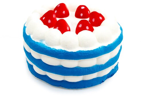 Игрушка-антистресс squishy (сквиши) Торт ( цвет голубой)