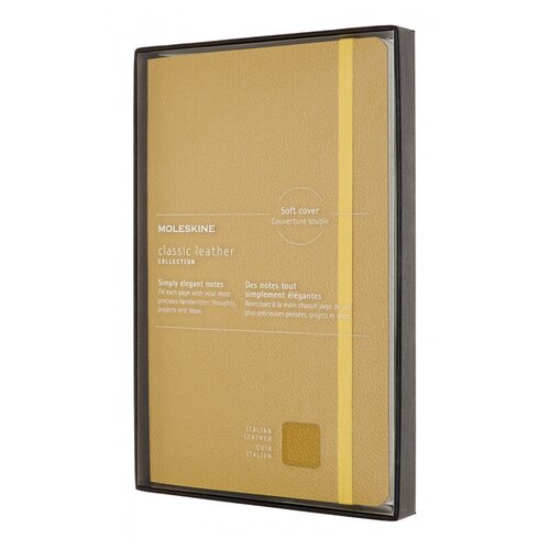 Блокнот Блокнот Moleskine LIMITED EDITION LEATHER LCLH31SM17BOX Large 130х210мм натур. кожа 176стр. линейка мягкая обложка желтый