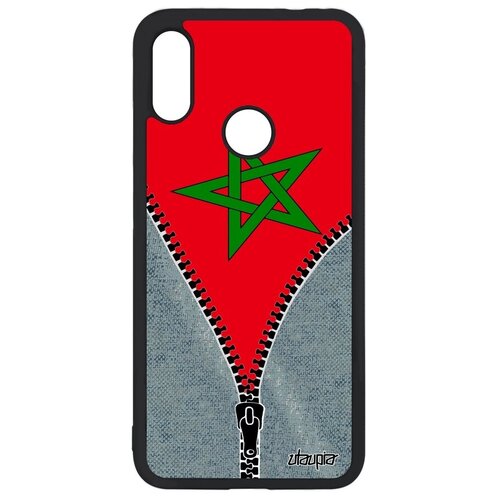 фото Противоударный чехол на телефон // xiaomi redmi note 7 // "флаг марокко на молнии" государственный дизайн, utaupia, серый