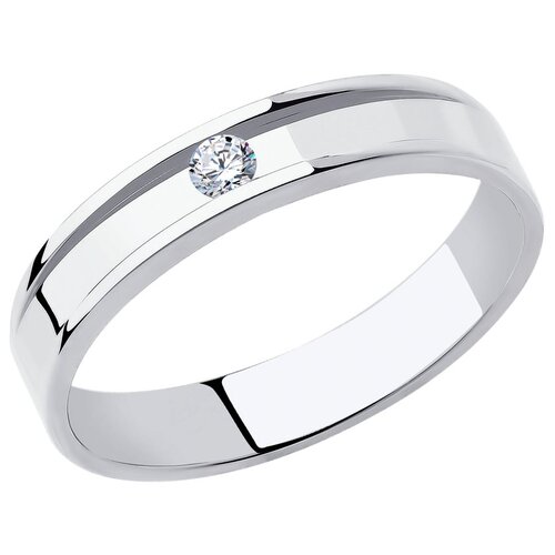кольцо с 1 бриллиантом из белого золота Кольцо SOKOLOV, белое золото, 585 проба, бриллиант, размер 18.5