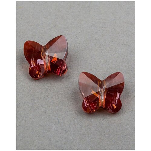 Бусины бабочки Swarovski, цвет Crystal Red Magma (#001-REDM), размер 12 мм, 2 шт.