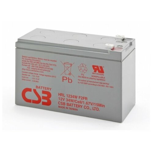 фото Батарея аккумуляторная для ибп csb hrl1234w (12v, 9ah)