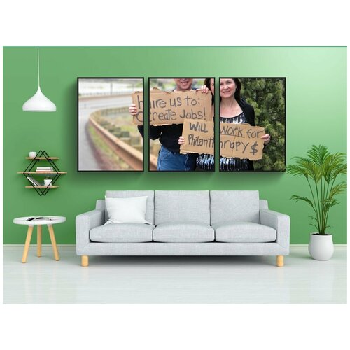 фото Набор модулных постеров для интерьера "поиск работы, человек, женщина" 60x90 см. в тубусе, без рамки lotsprints