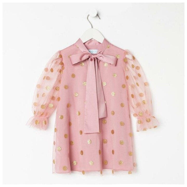 Платье детское KAFTAN горошек рост 122-128 розовый