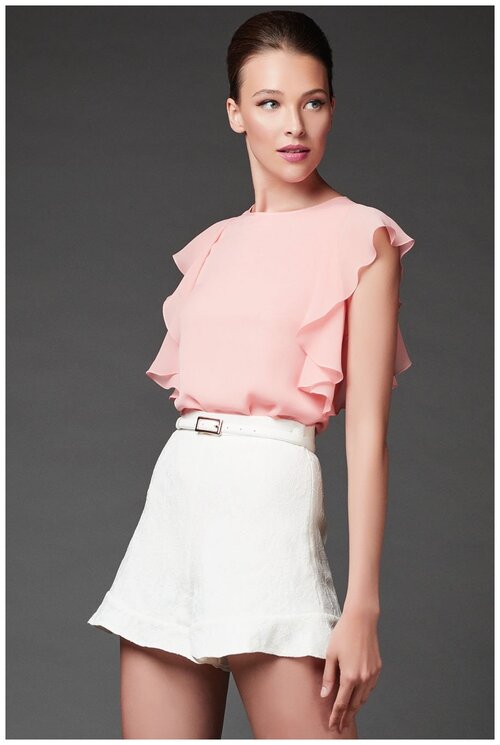 Блуза  Арт-Деко, размер 44, бежевый, розовый