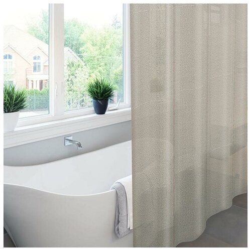 MEIWA Штора для ванной комнаты Meiwa Pebbles, 182х182 см, ПВХ, цвет серый