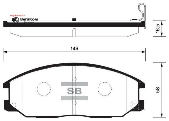 [4813008250] колодки дисковые п. для ssangyong action 05 /kyron 05 /rexton 04-06 2.0/2.3 Sangsin SP1171