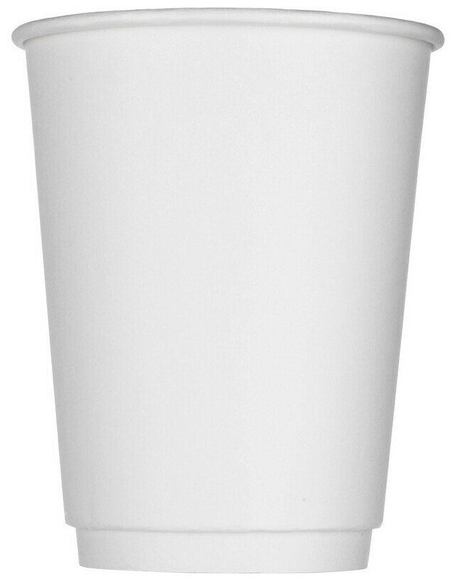 Стакан одноразовый бум 2-сл. d-90мм 300мл белый комус (25шт/уп) - фотография № 1